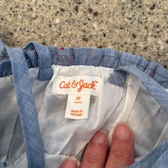 CAT & JACK 4th Of July Chambray Stars Dress *NEW* - Picture 6 of 9